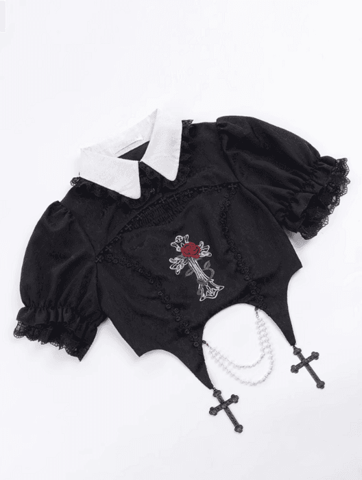 ロリータファッション 【ゴスロリ】ゴシックローズのスカートスーツロリータ