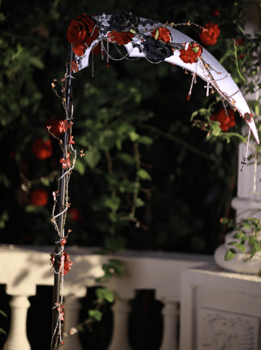 ロリータファッション 【ゴスロリ】ダークローズゴーストシックル