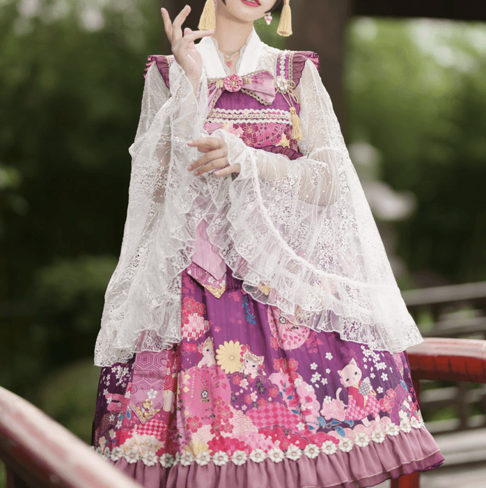 ロリータファッション 【和風ロリータ】レース和風インナー