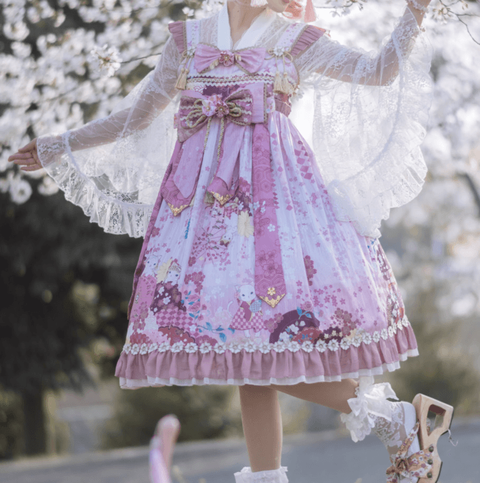 ロリータファッション 【和風ロリータ】レース和風インナー