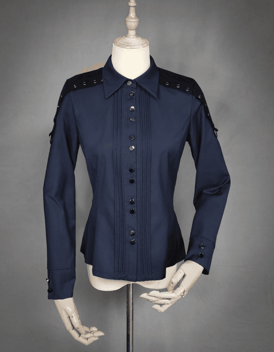 ロリータファッション 【軍服ロリータ】フランジシャツ