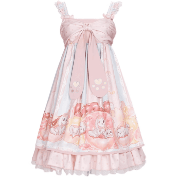 ロリータファッション 【甘ロリータ】ラビットドーナツ＆さくらの妖精ドレス