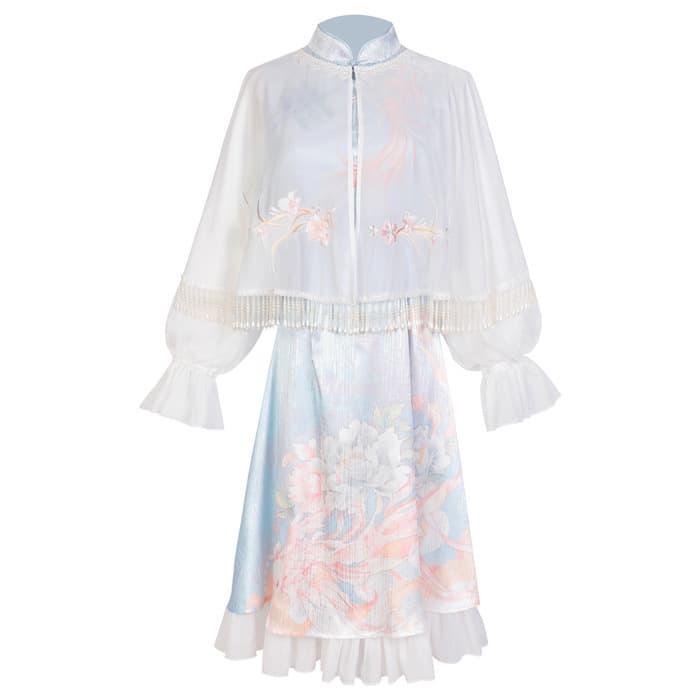 ロリータファッション 【中華ロリータ】夢かわキャンディスリーブチャイナフリルワンピース