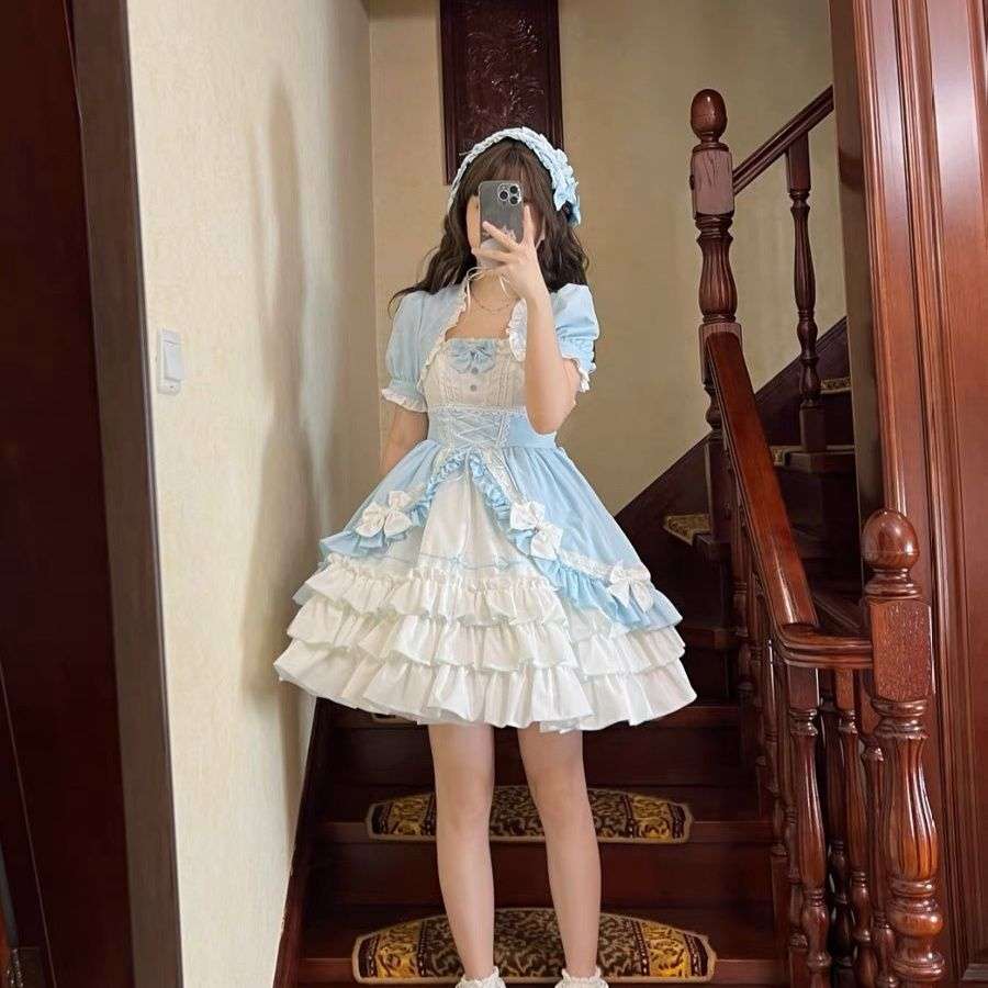 ロリータファッション 【ゴスロリ】姫系フリル重ねレースワンピース