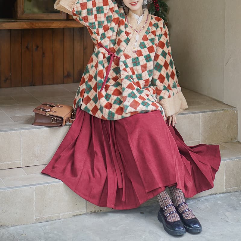 ロリータファッション【和風ロリータ】 冬の遊園地デートフリルワンピース