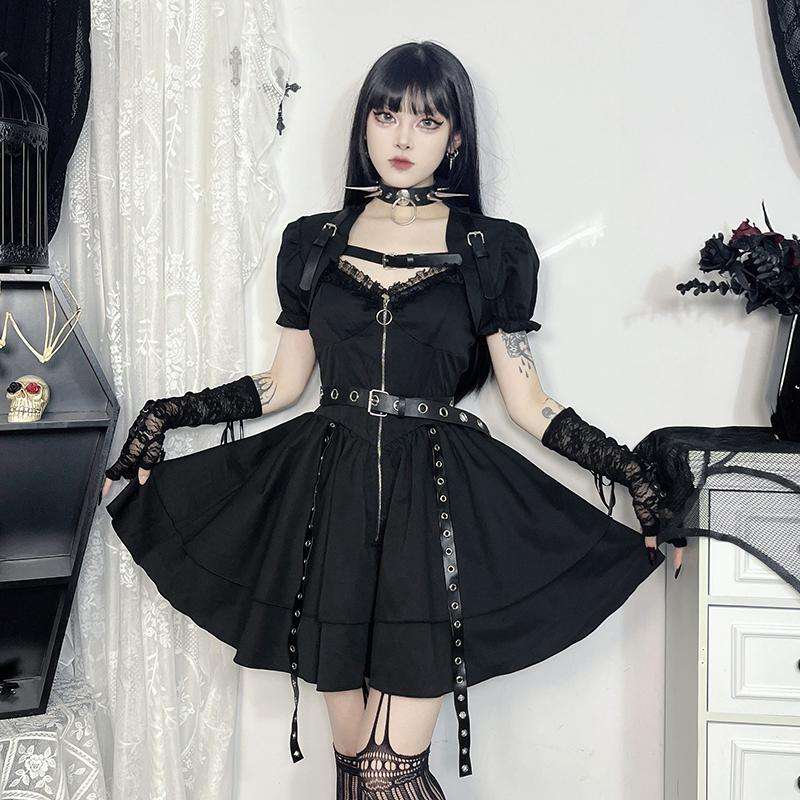 ロリータファッション 【ゴスロリ】暗黒の乙女パンクドレス