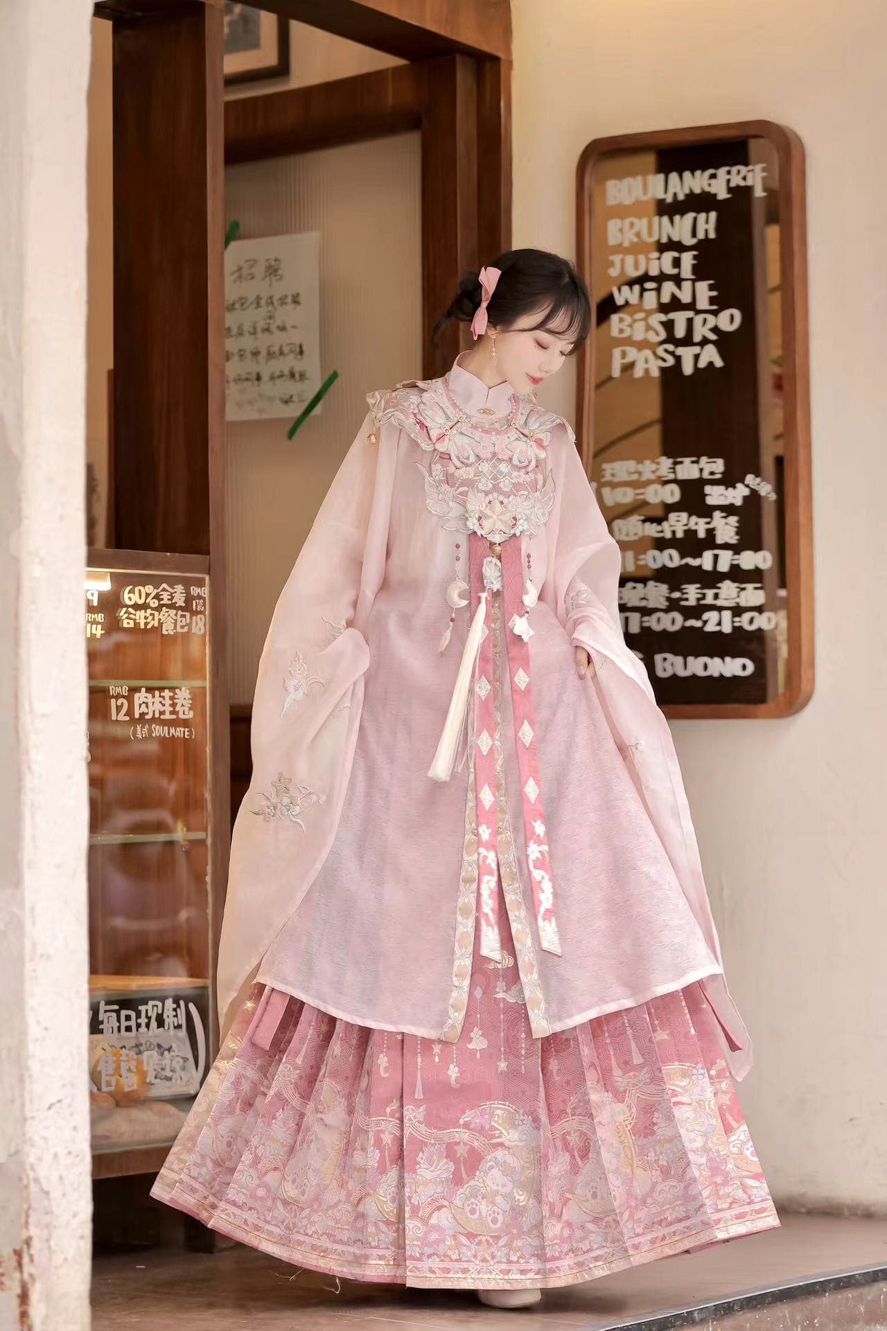 ロリータファッション 【和風ロリータ】蝶結び姫振袖風ワンピース