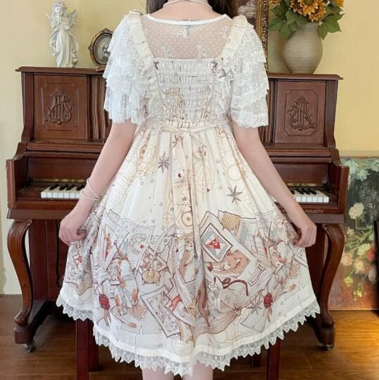 ロリータファッション クラシカルロリータ 透け感半袖ブラウス フリル袖