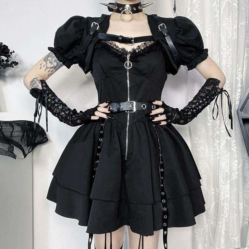 ロリータファッション 【ゴスロリ】暗黒の乙女パンクドレス