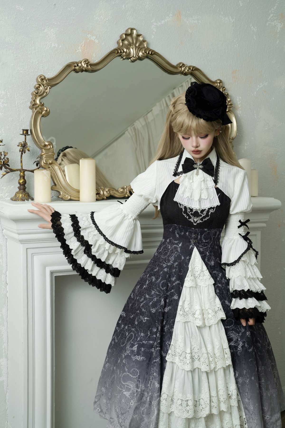 ロリータファッション 【クラシカルロリータ】優雅な貴婦人風ドレスセット