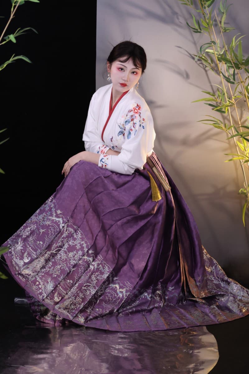 ロリータファッション 【和風ロリータ】花鳥風月 着物襟付き二部式和装