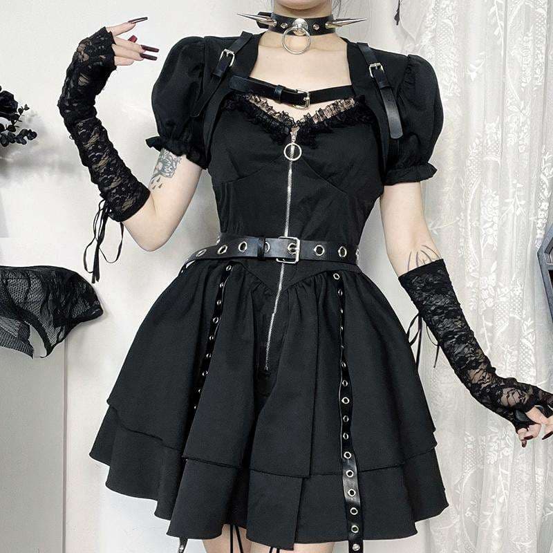 ロリータファッション 【ゴスロリ】暗黒の乙女パンクドレス