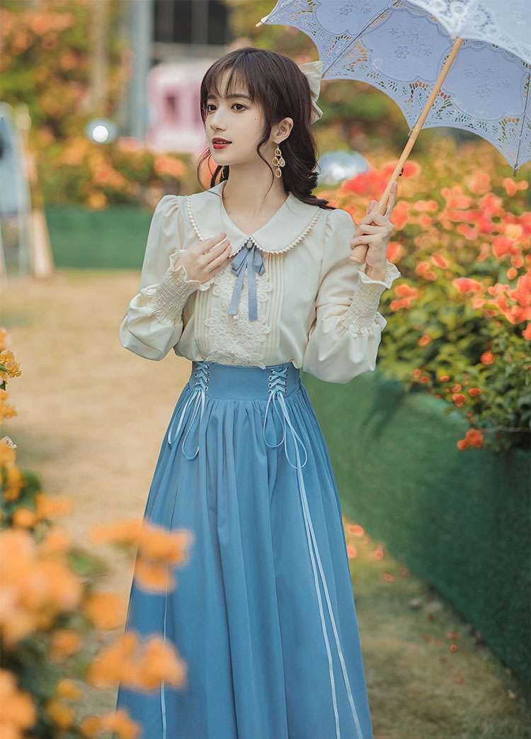 ロリータファッション 【クラシカルロリータ】優雅な貴婦人風2ピースドレス