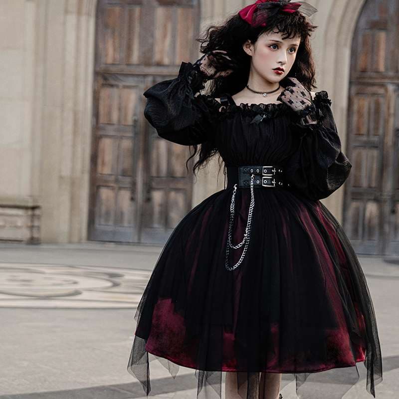 ロリータファッション 【ゴスロリ】 荘厳なゴシック調ロリータワンピース