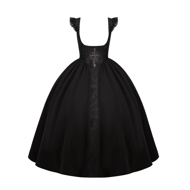 ロリータファッション【ゴスロリ】十字架と薔薇の貴婦人風レースドレス