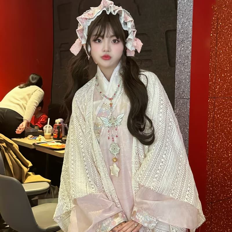 ロリータファッション 【和風ロリータ】蝶結び姫振袖風ワンピース