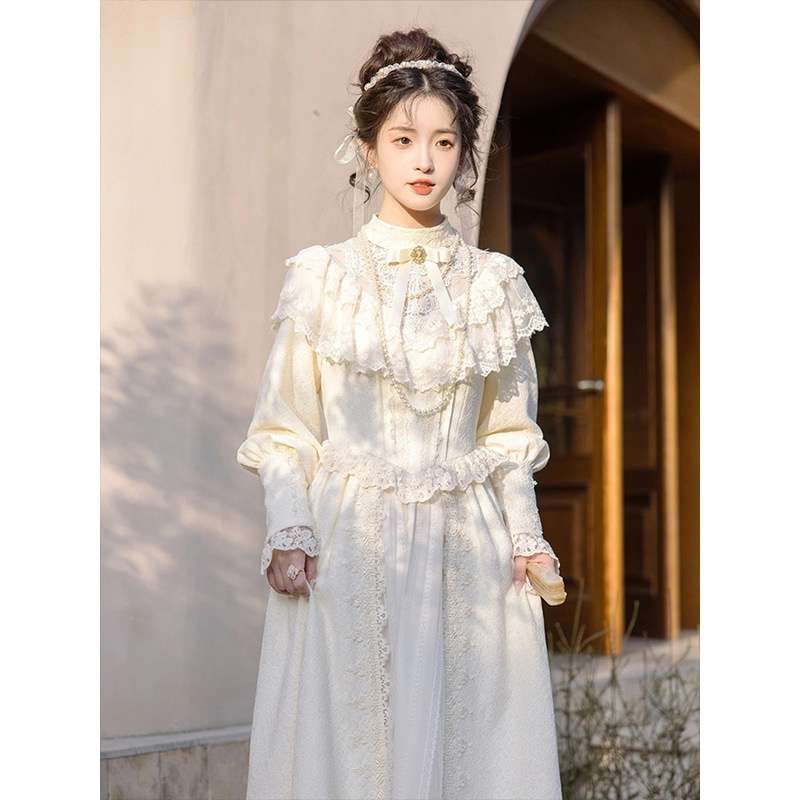 ロリータファッション 【クラシカルロリータ】優雅な貴婦人風レースワンピース