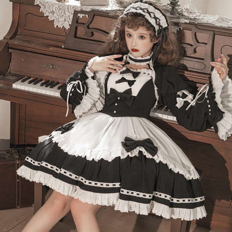 ロリータファッション【ゴスロリ】 貴婦人風フリルメイド衣装