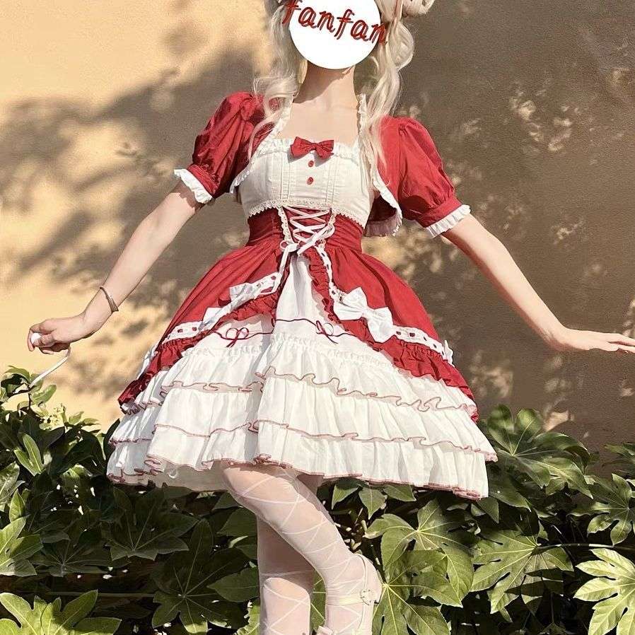ロリータファッション 【ゴスロリ】姫系フリル重ねレースワンピース
