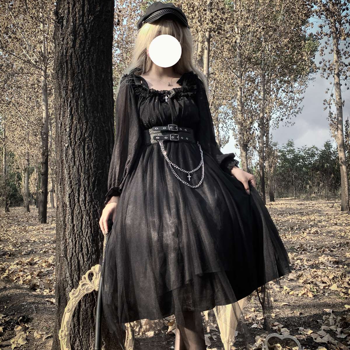 ロリータファッション【ゴスロリ】 森の妖精風ゴシックロリータワンピース