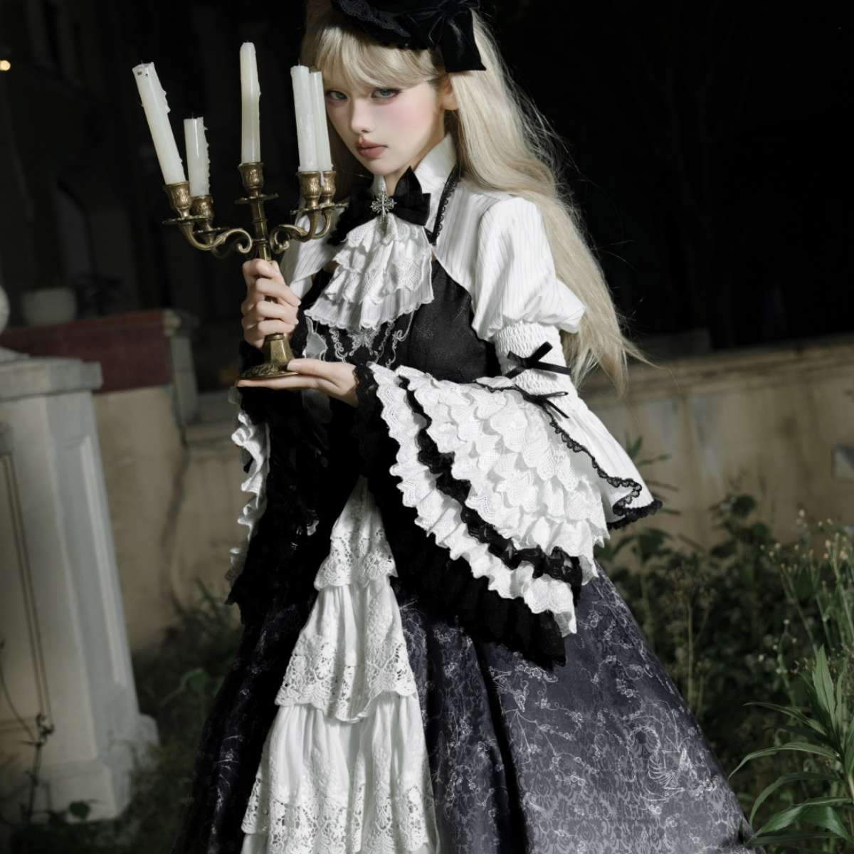 ロリータファッション 【クラシカルロリータ】優雅な貴婦人風ドレスセット