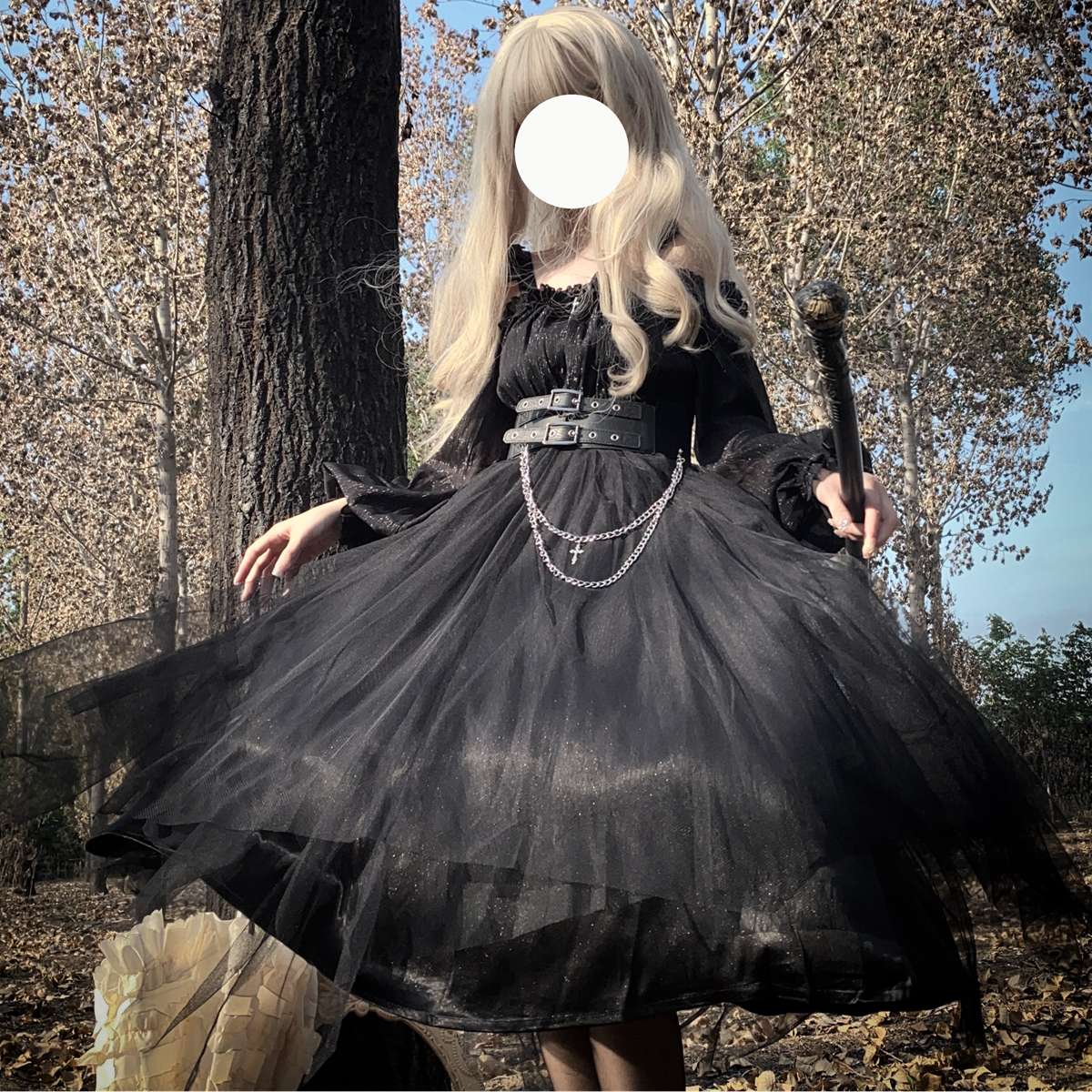 ロリータファッション【ゴスロリ】 森の妖精風ゴシックロリータワンピース