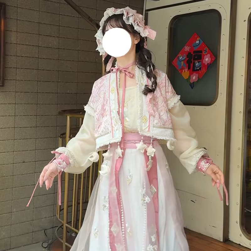 ロリータファッション 【和風ロリータ】蝶結び姫振袖風ワンピース