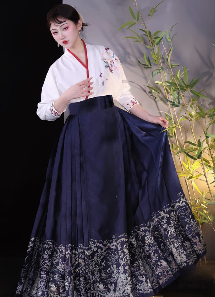 ロリータファッション 【和風ロリータ】花鳥風月 着物襟付き二部式和装