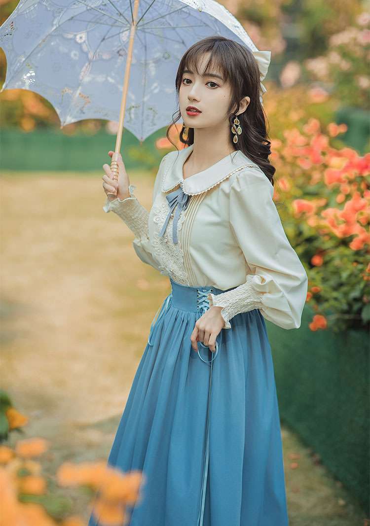 ロリータファッション 【クラシカルロリータ】優雅な貴婦人風2ピースドレス