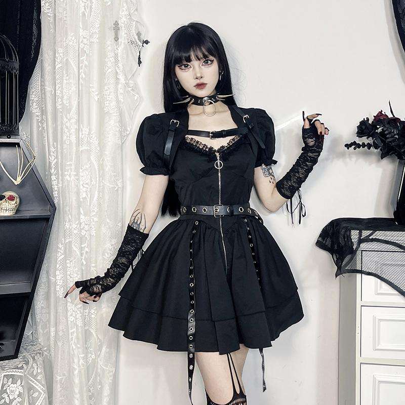 ロリータファッション 【ゴスロリ】暗黒の乙女パンクドレス