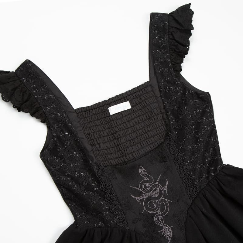 ロリータファッション 【ゴスロリ】十字架刺繍入り貴婦人ドレス