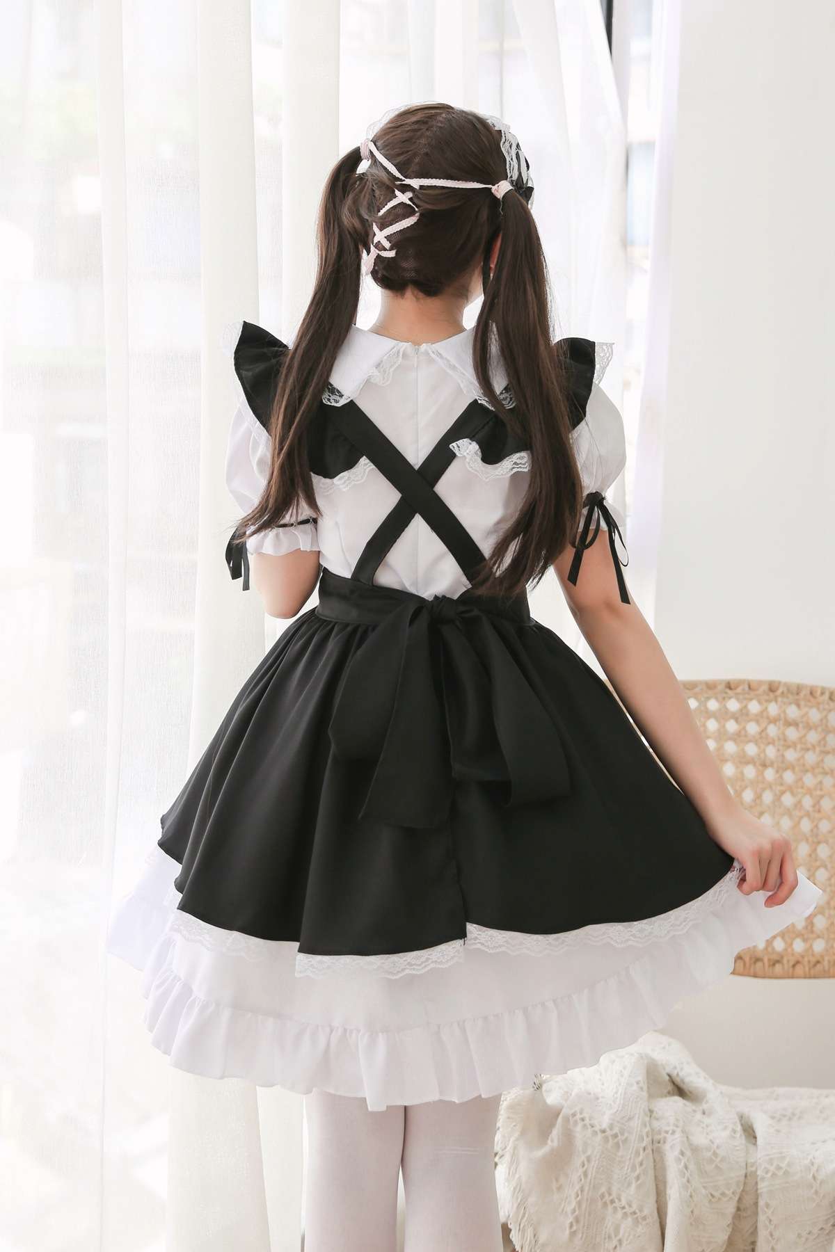 ロリータファッション 【クラシカルロリータ】姫様風メイド服ワンピース