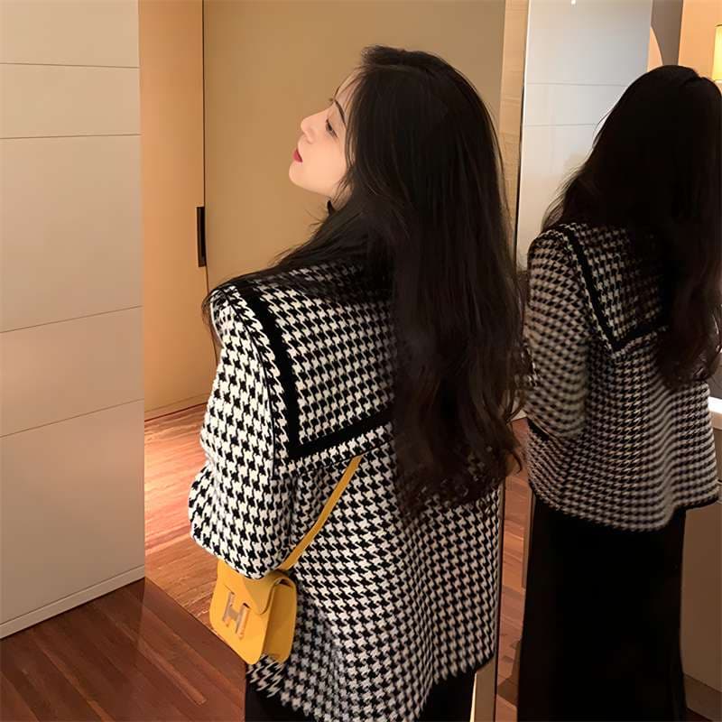 ロリータファッション 【クラシカルロリータ】 千鳥格子ベスト風リボンジャケット