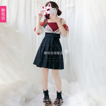 ロリータファッション【和風ロリータ】和風着物浴衣風スカート＆カーディガン