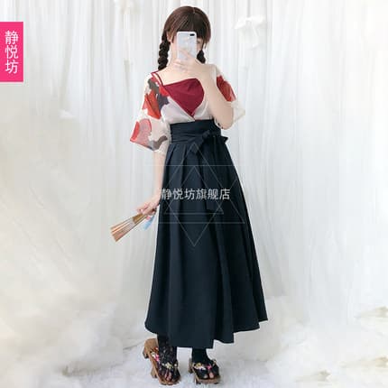 ロリータファッション【和風ロリータ】和風着物浴衣風スカート＆カーディガン