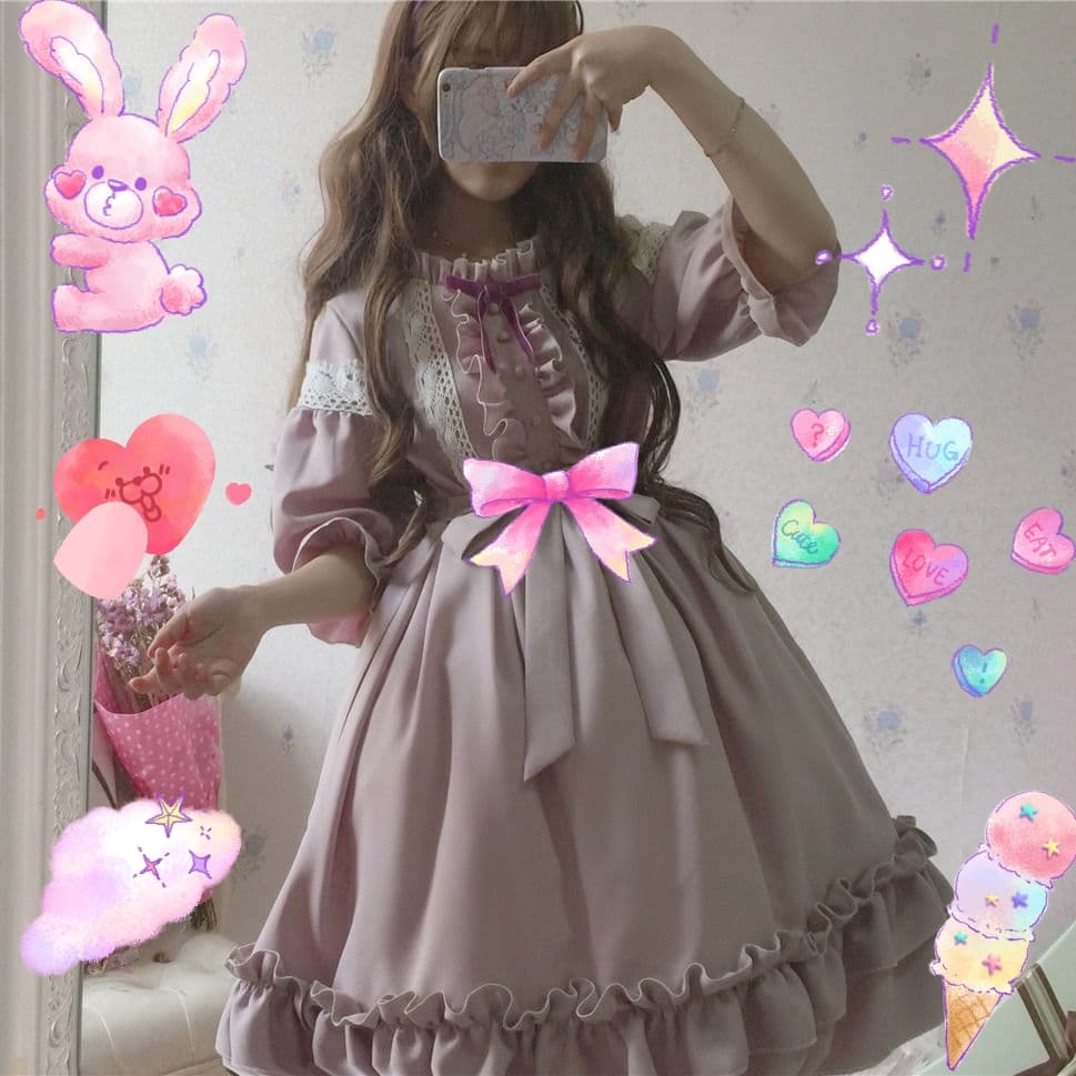 ロリータファッション【甘ロリータ】王女ドレスロリータワンピース