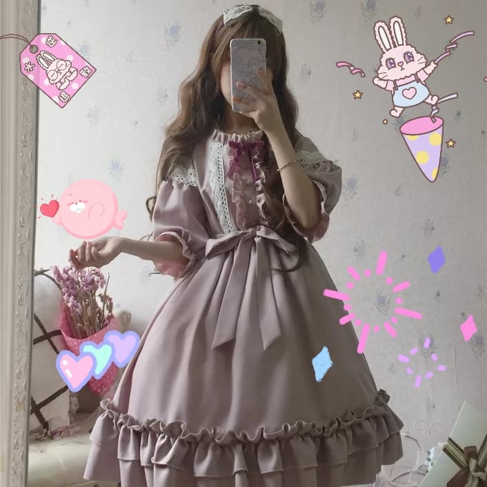 ロリータファッション【甘ロリータ】王女ドレスロリータワンピース