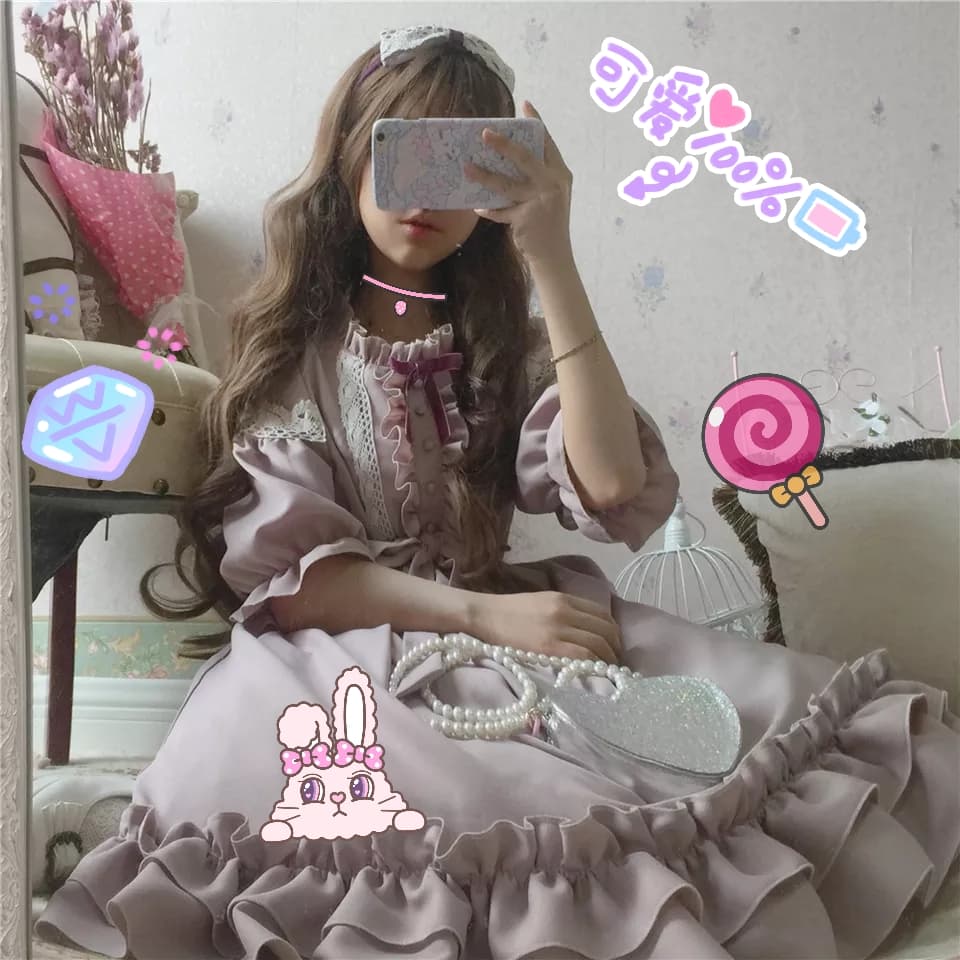 ロリータファッション【甘ロリータ】王女ドレスロリータワンピース