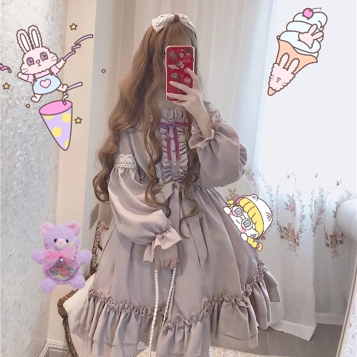 ロリータファッション【甘ロリータ】王女ドレスロリータワンピース