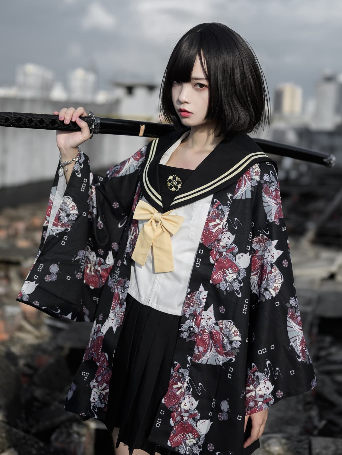 ロリータファッション【和風ロリータ】花魁風セーラー服