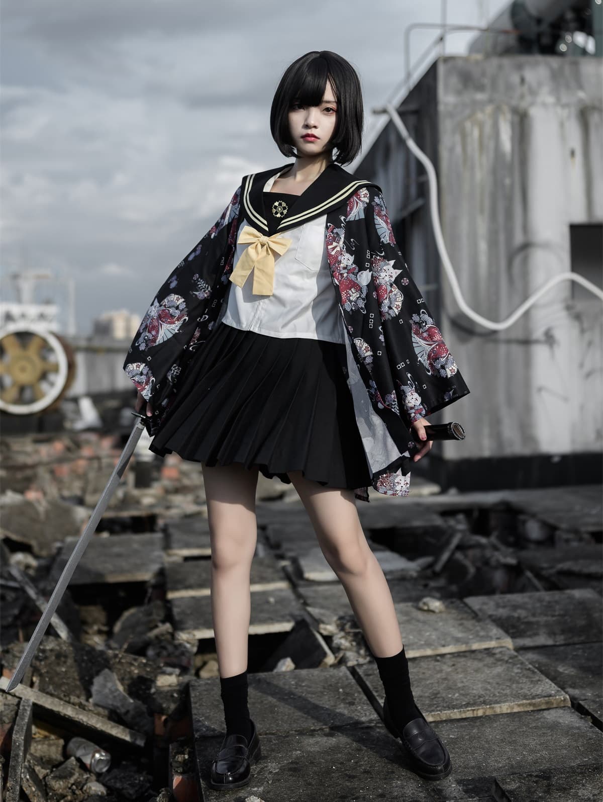 ロリータファッション【和風ロリータ】花魁風セーラー服