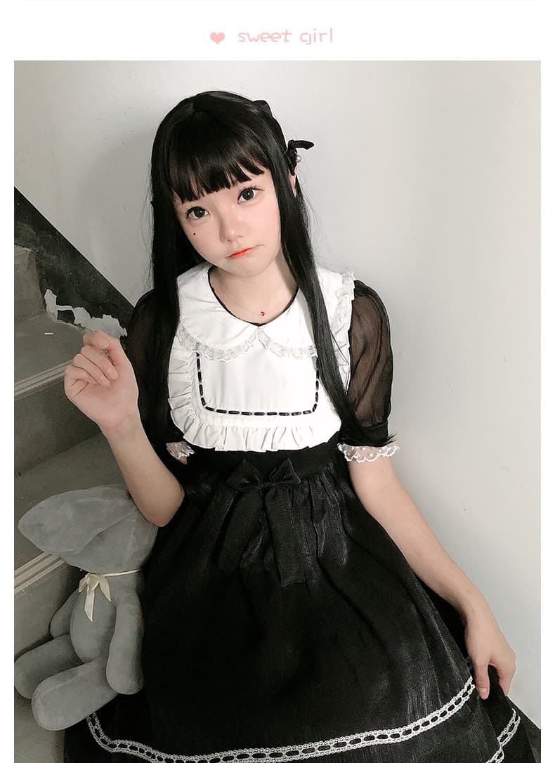 【ゴスロリ】ダークソフトレース付きワンピース