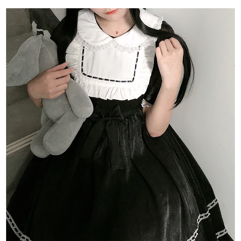 【ゴスロリ】ダークソフトレース付きワンピース