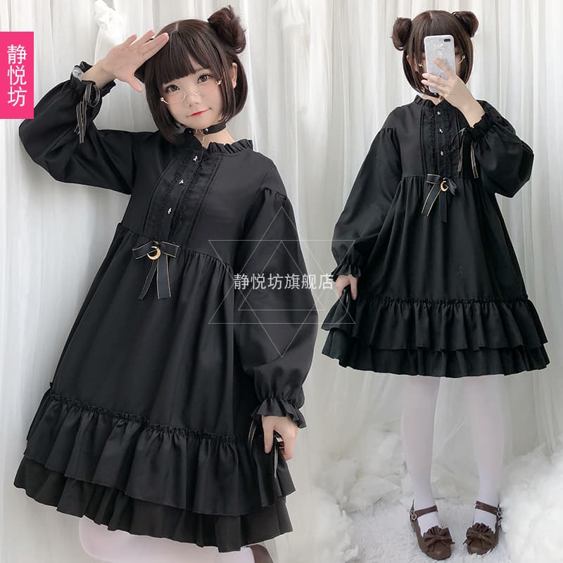 ロリータファッション【ゴスロリ】レトロシックなブラックワンピース