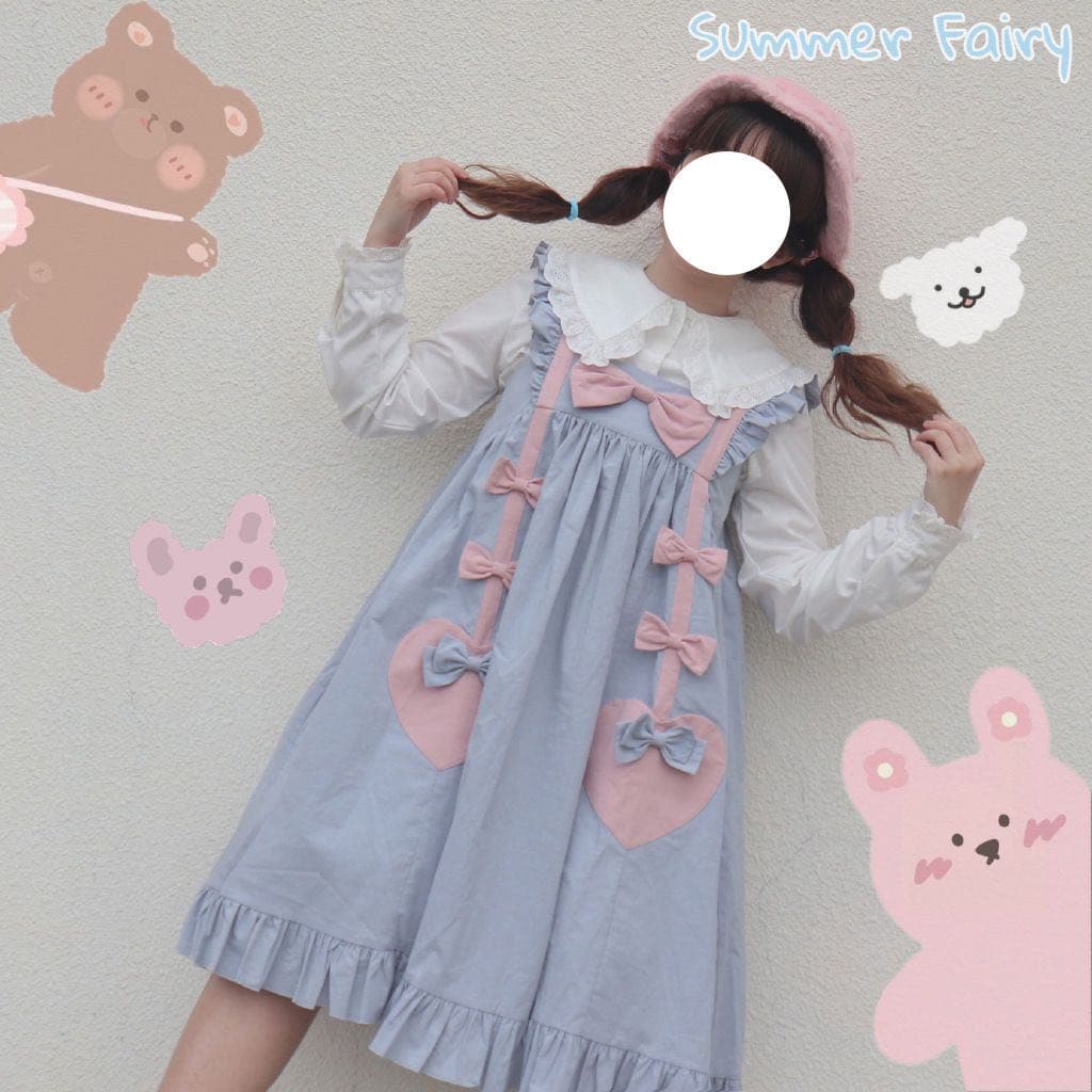 ロリータファッション【甘ロリータ】ルーズフリルガールフレンドワンピース