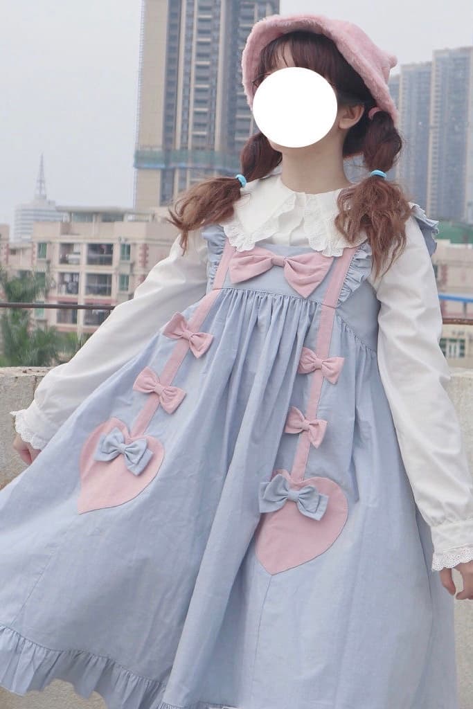ロリータファッション【甘ロリータ】ルーズフリルガールフレンドワンピース