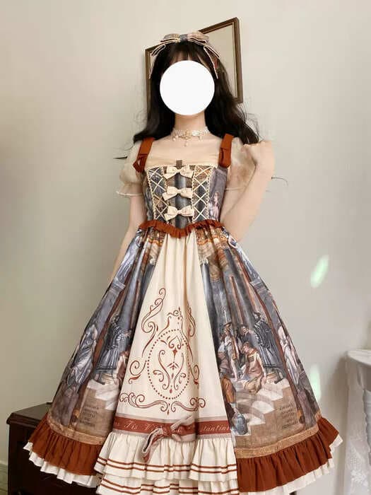 ロリータファッション 【クラシカルロリータ】レトロ風プリンセスドレス