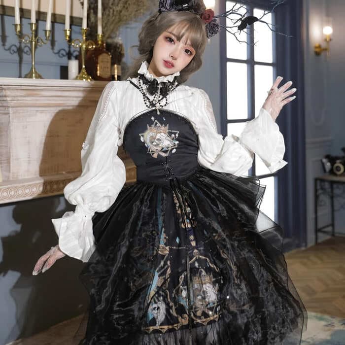 ロリータファッション 【ゴスロリ】ダークゴシック風ロリータドレス