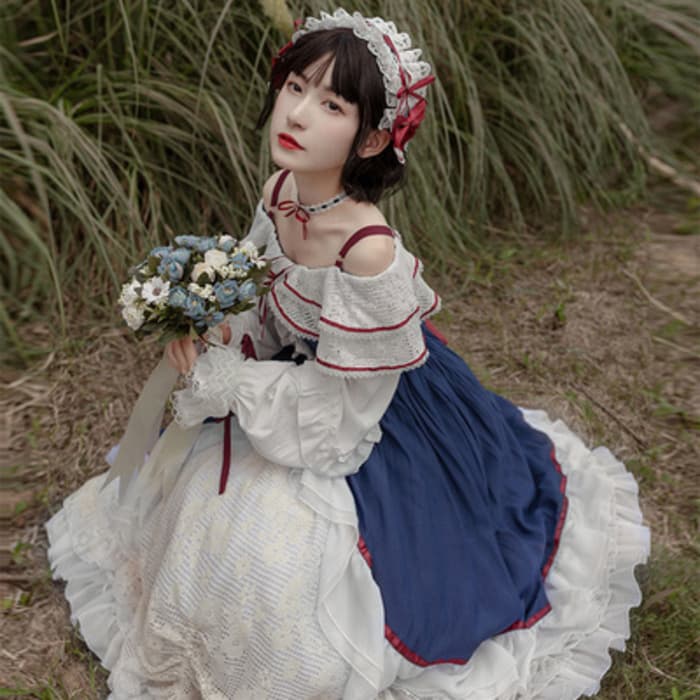 ロリータファッション 【クラシカルロリータ】白雪姫風ロリータドレス