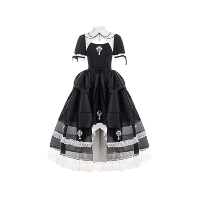 ロリータファッション 【ゴスロリ】修道女風マーメイドカットドレス
